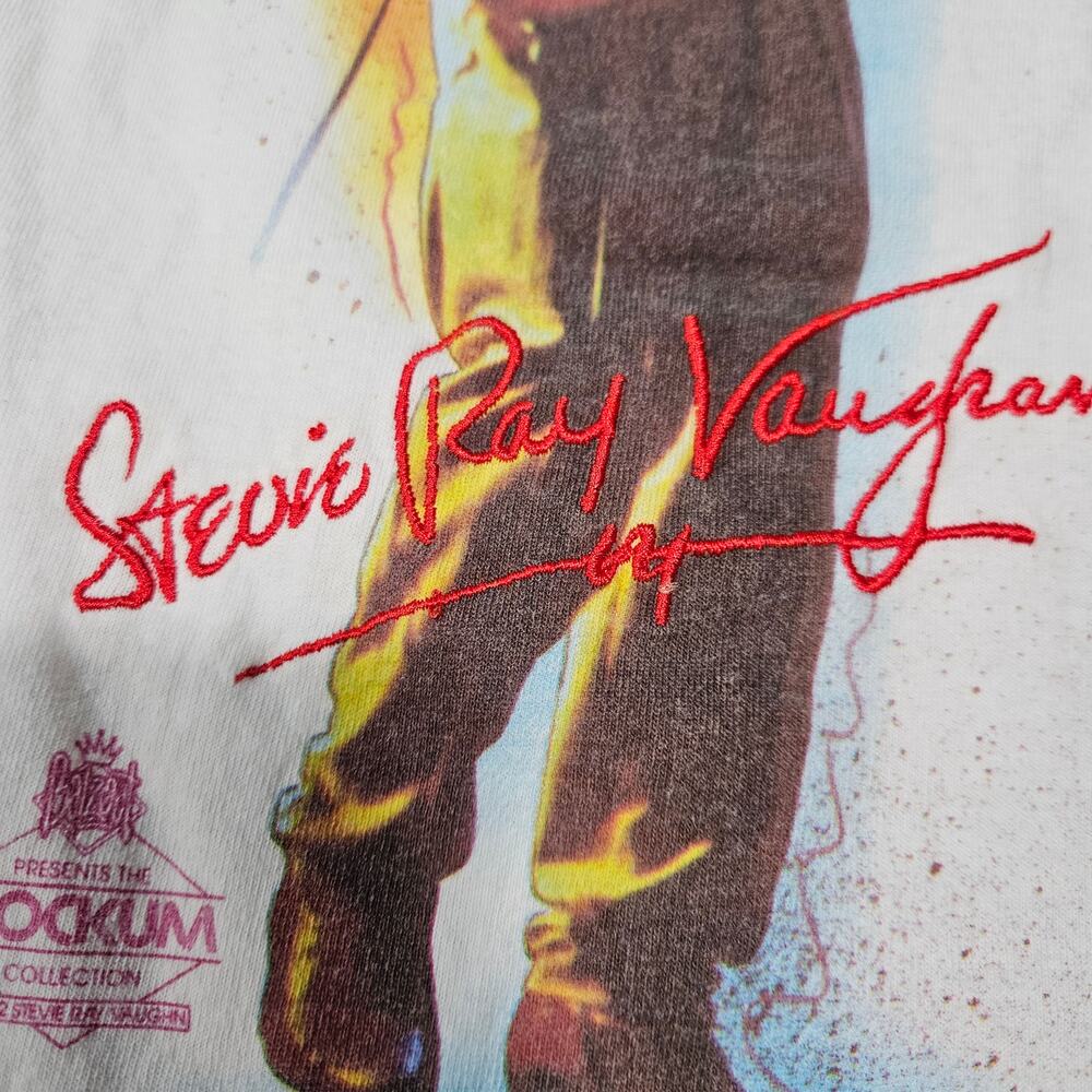 Vtg 1992 Stevie Ray Vaughan Balzout Brockum Shirt L Embroidered Signature - Picture 3 of 8
